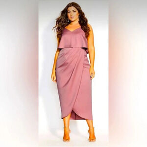 City Chic Baby Frill baby blush dress size L/20